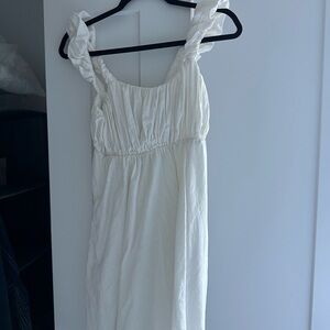 Abercrombie puff sleeve white mini dress